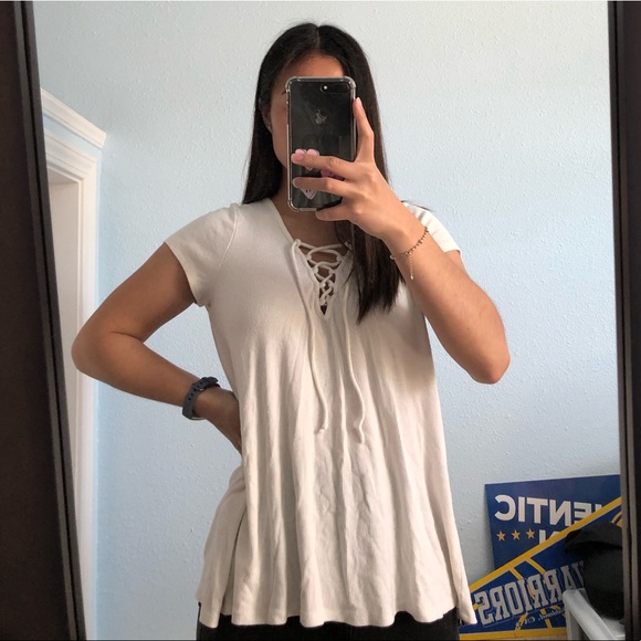 Hollister Tops - SOLD — hollister lace up shirt